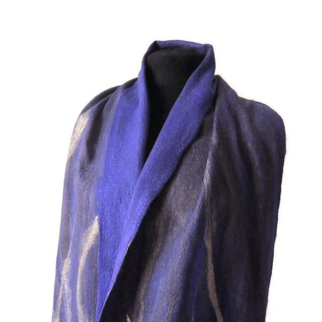 Sciarpa lunga infeltrito lana merino seta infeltrimento fatto a mano sciarpa da donna sciarpa da uomo regalo unico