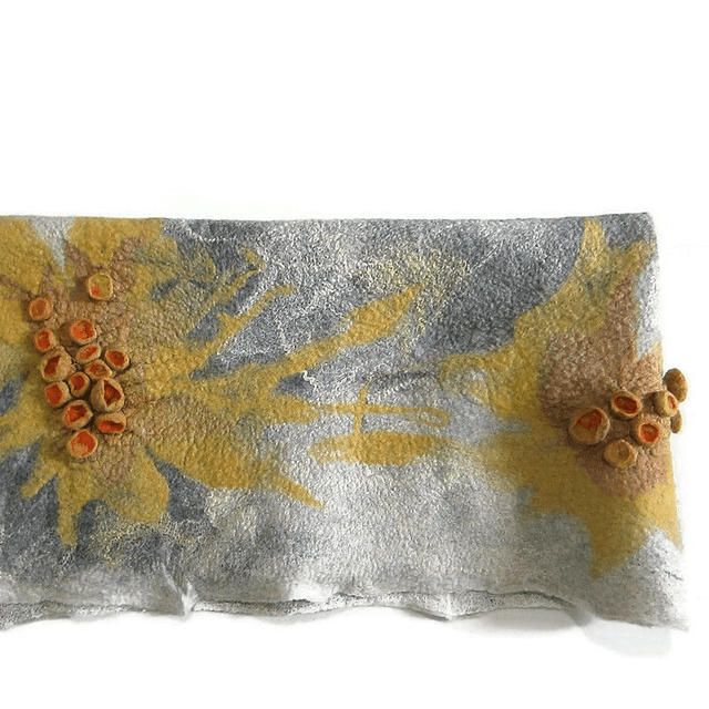 Arazzo da parete in feltro decorativo decorazione tessuto insonorizzata lana infeltrimento grigio Fatto a mano con effetto riduzione rumore