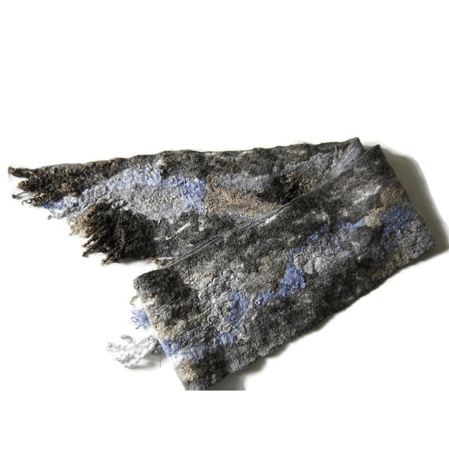 Sciarpa grigia infeltrito di lana unisex