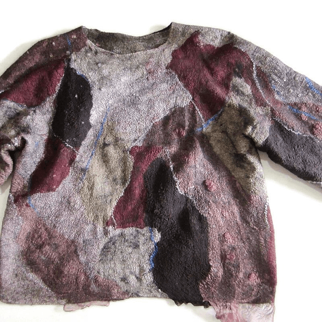 Maglione donna marrone bordeaux lana merino seta feltro Pullover fatto a mano Infeltrimento regali unici per le donne maglione caldo morbido