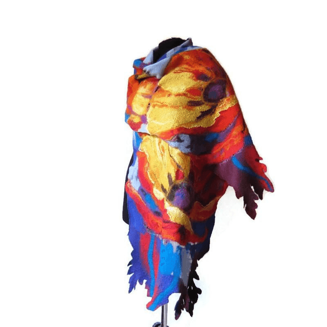 Stola Arte Sciarpa infeltrito di lana merino e seta