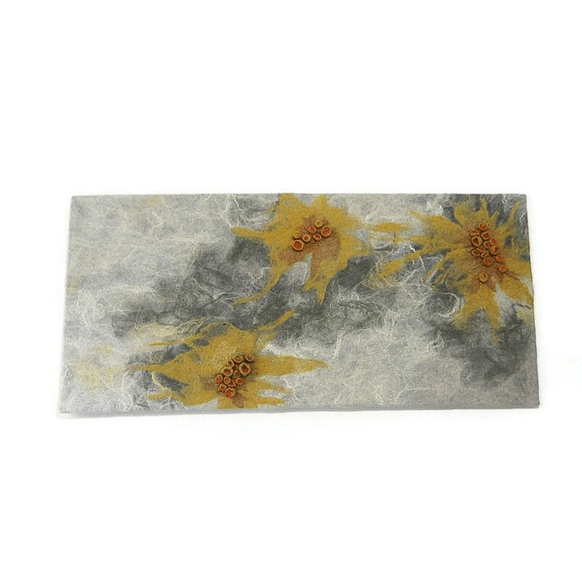 Arazzo da parete in feltro decorativo decorazione tessuto insonorizzata lana infeltrimento grigio Fatto a mano con effetto riduzione rumore