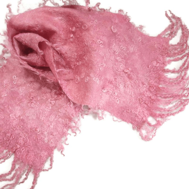 Sciarpa invernale rosa vanigliato Sciarpa in lana infeltrita Fatta a mano Sciarpa calda da donna Regali per lei Regalo unico