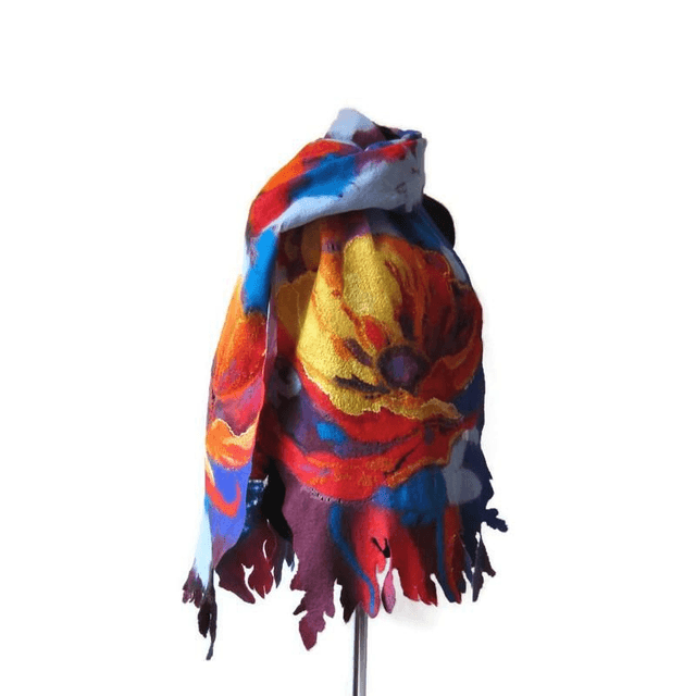 Stola Arte Sciarpa infeltrito di lana merino e seta