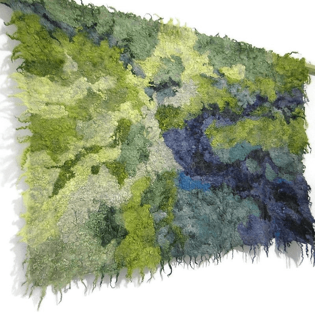 Pannello artistico parete feltro fatto a mano Decorazione Infeltrimento lana Pannello verde di riduzione del rumore