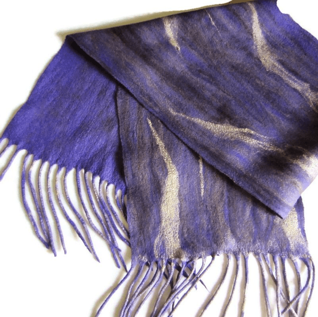 Sciarpa lunga infeltrito lana merino seta infeltrimento fatto a mano sciarpa da donna sciarpa da uomo regalo unico