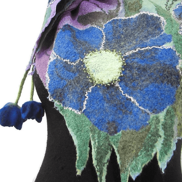 Scialle lana merino seta Scialle feltro fiori di lana fatto a mano bactus infeltrimento lilla donna Regalo unico per le donne