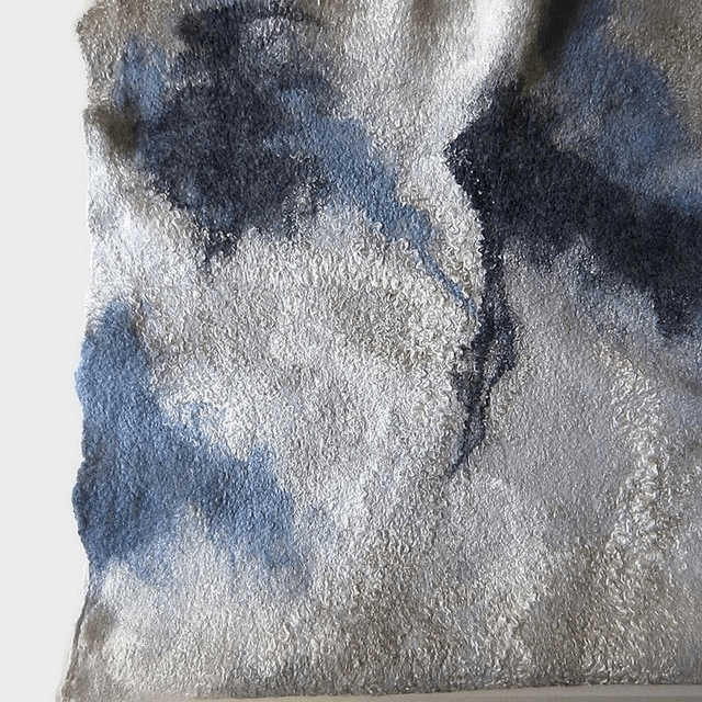Panno di feltro Pannello decorativo a parete infeltrito Lana da infeltrire Fatto a mano Pannello blu grigio Pannello di riduzione del rumore