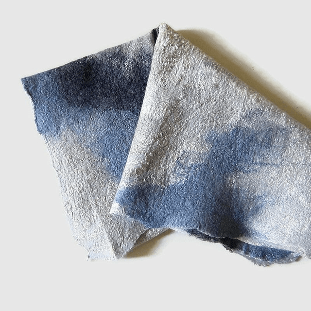Panno di feltro Pannello decorativo a parete infeltrito Lana da infeltrire Fatto a mano Pannello blu grigio Pannello di riduzione del rumore