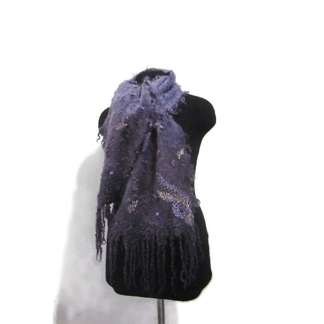 Sciarpa calda inverno feltro infeltrito lana seta Fatto a mano Sciarpa viola lavanda Regalo unico per lei