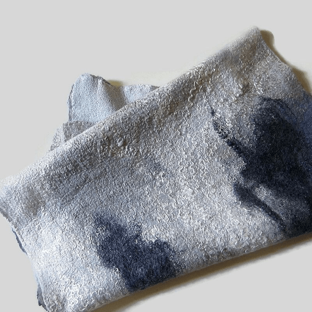 Panno di feltro Pannello decorativo a parete infeltrito Lana da infeltrire Fatto a mano Pannello blu grigio Pannello di riduzione del rumore