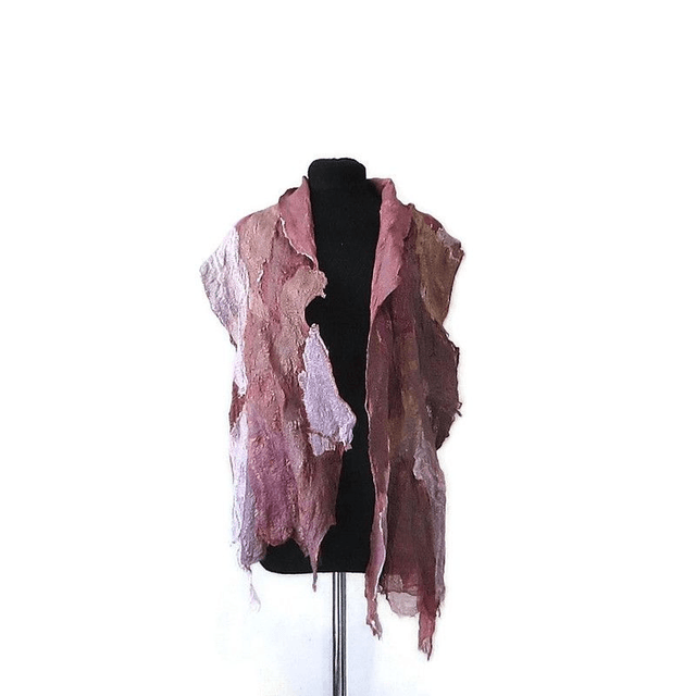 Sciarpa colore lavanda marrone bordeaux feltro lana e seta Sciarpa lunga fatta a mano Infeltrimento regali unici per le donne stile bohémien