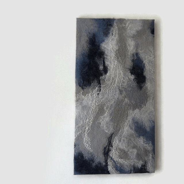 Panno di feltro Pannello decorativo a parete infeltrito Lana da infeltrire Fatto a mano Pannello blu grigio Pannello di riduzione del rumore