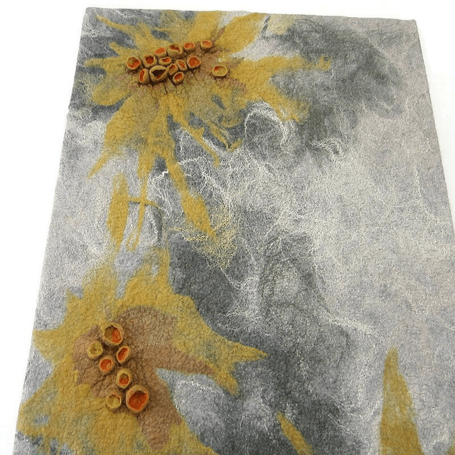 Arazzo da parete in feltro decorativo decorazione tessuto insonorizzata lana infeltrimento grigio Fatto a mano con effetto riduzione rumore