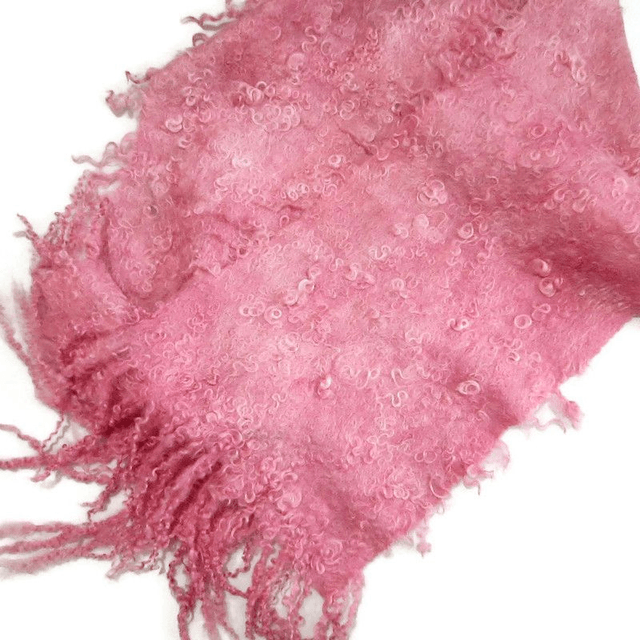 Sciarpa invernale rosa vanigliato Sciarpa in lana infeltrita Fatta a mano Sciarpa calda da donna Regali per lei Regalo unico