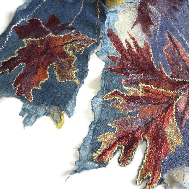 Sciarpa feltro lana merino seta Sciarpa artistica unisex Caldo Sciarpa lunga oro marrone Infeltrimento fatto a mano regalo unico per donne