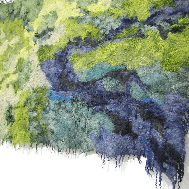 Pannello artistico parete feltro fatto a mano Decorazione Infeltrimento lana Pannello verde di riduzione del rumore