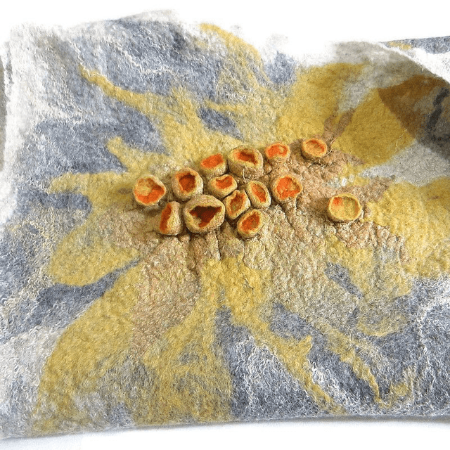 Arazzo da parete in feltro decorativo decorazione tessuto insonorizzata lana infeltrimento grigio Fatto a mano con effetto riduzione rumore